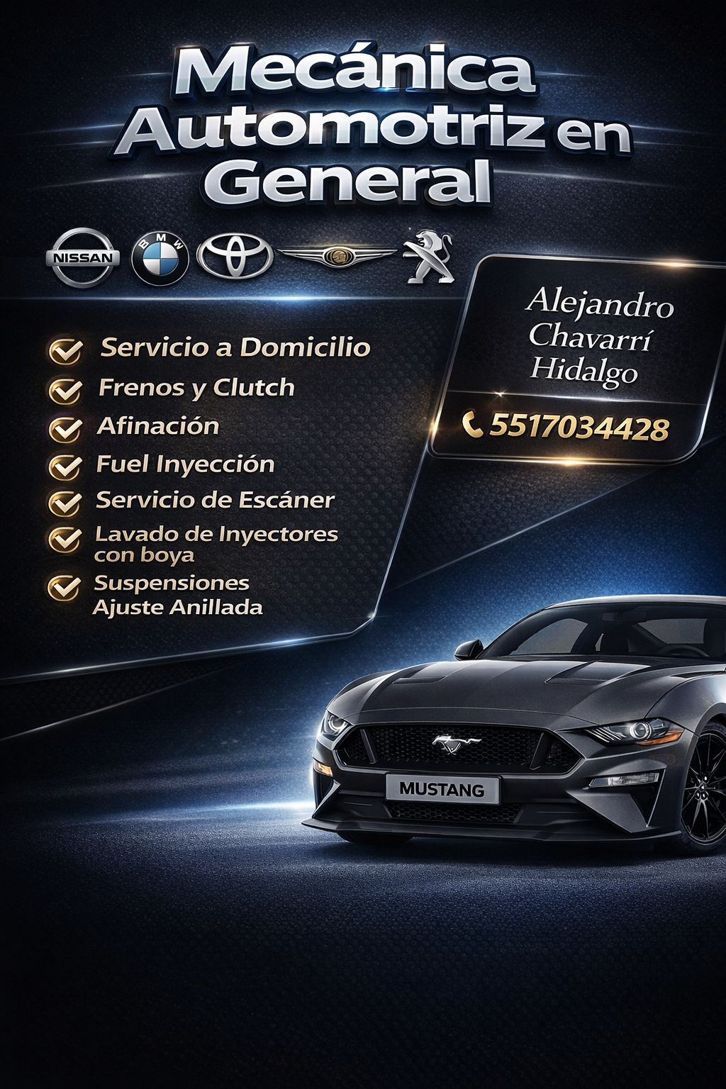 Promocional de Mecánica Automotriz en General de Alejandro Chavarrí Hidalgo